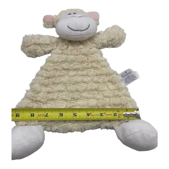 Demdaco Sheep Lamb Lovey Security Blanket Cream White Plush Rattle Nat Jules - Picture 6 of 8